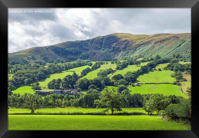 A high rocky cliff face in Dentdale south west of Dent  Framed Print by Nick Jenkins