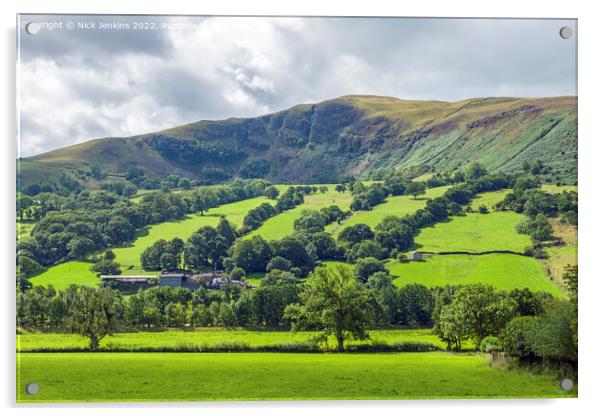 A high rocky cliff face in Dentdale south west of Dent  Acrylic by Nick Jenkins