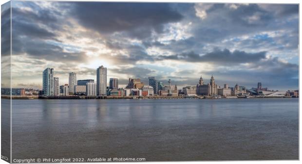 Liverpool Waterfront Sunrise Canvas Print by Phil Longfoot
