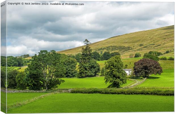 Fells and Fields near Dent Cumbria  Canvas Print by Nick Jenkins