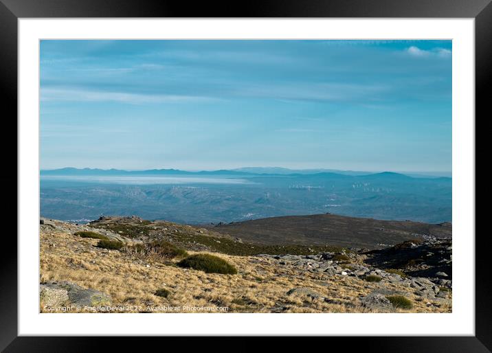 Scene from the top of Serra da Estrela Framed Mounted Print by Angelo DeVal