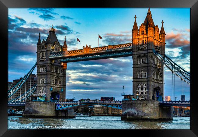 Tower Bridge at sunset Framed Print by Phil Longfoot