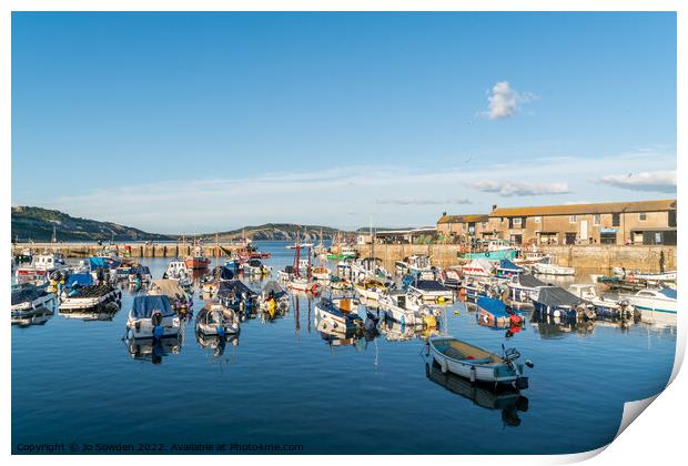 Lyme Regis Harbour Print by Jo Sowden