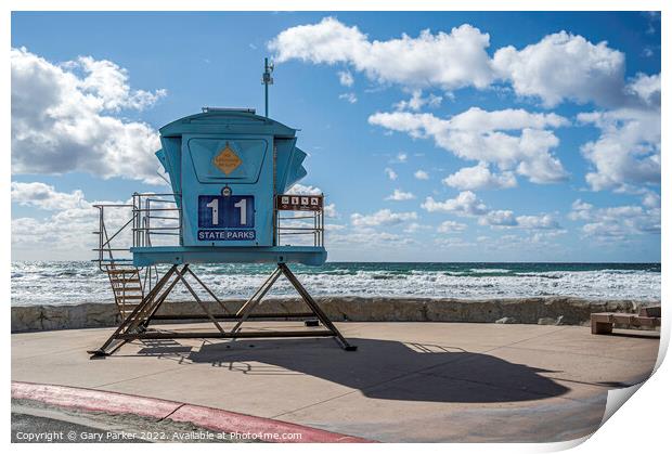 Lifeguard Station Print by Gary Parker