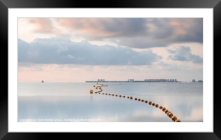 Calm ocean at sunrise Framed Mounted Print by Gary Parker