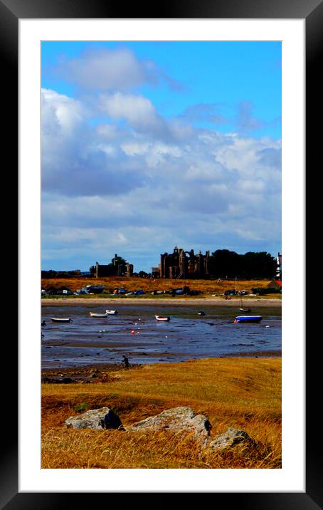 Abstract Holy Island Framed Mounted Print by Rachael Smith