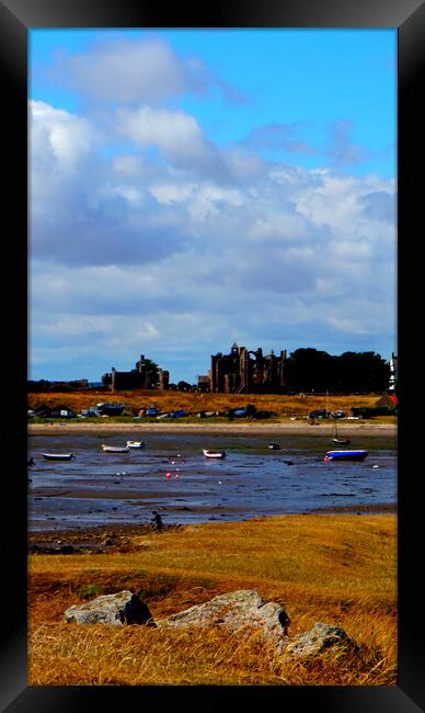 Abstract Holy Island Framed Print by Rachael Smith