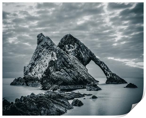 Majestic Sunrise at Bow Fiddle Rock Print by DAVID FRANCIS