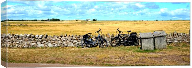Bikes in Holy Island  Canvas Print by Rachael Smith