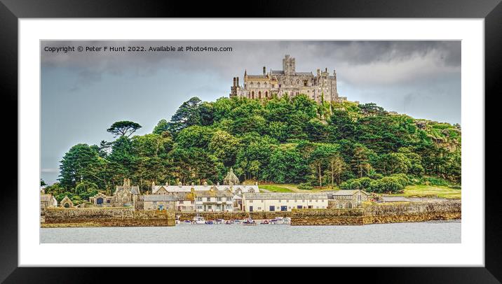 St Michaels Mount Harbour And Castle Framed Mounted Print by Peter F Hunt