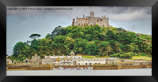 St Michaels Mount Harbour And Castle Framed Print by Peter F Hunt