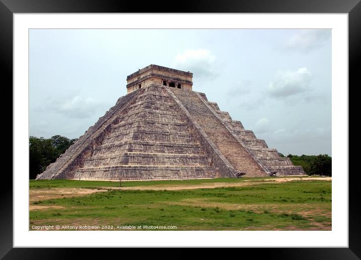 The Pyramid at Chichen Itza in Mexico Framed Mounted Print by Antony Robinson