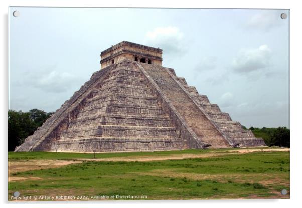 The Pyramid at Chichen Itza in Mexico Acrylic by Antony Robinson