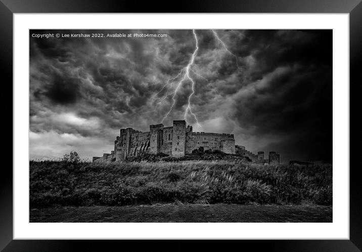 The Electrifying Power of Bamburgh Castle Framed Mounted Print by Lee Kershaw