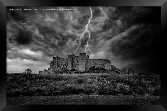 The Electrifying Power of Bamburgh Castle Framed Print by Lee Kershaw