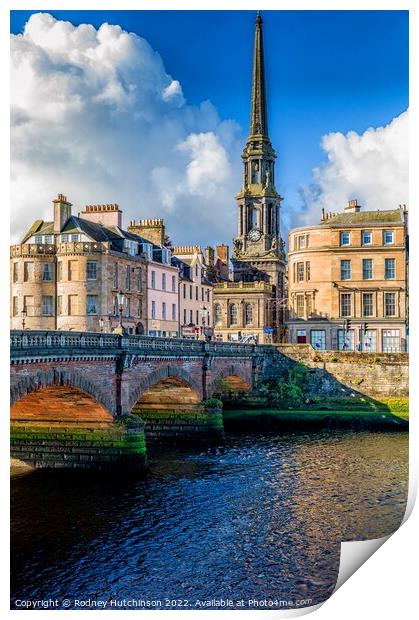 Majestic view of Ayr Town Hall Print by Rodney Hutchinson