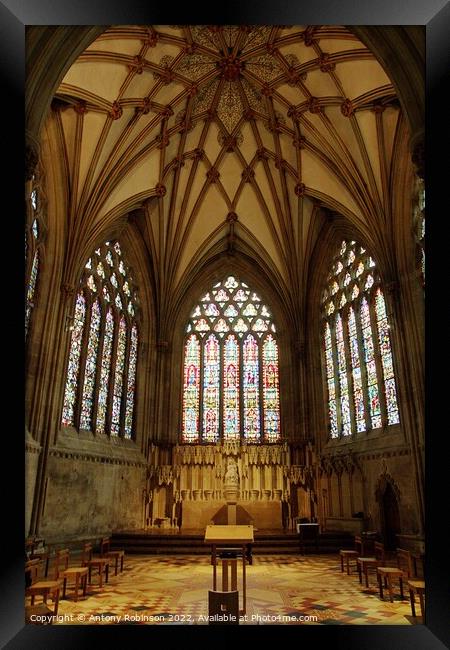 Lady Chapel in Wells Cathedral Framed Print by Antony Robinson