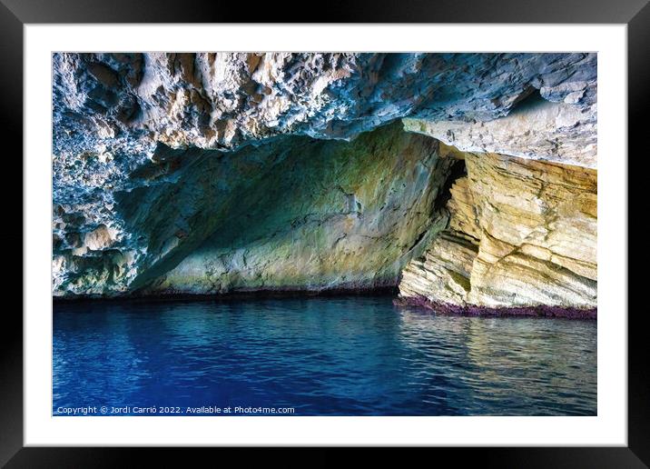 The Enchanting Blue Cave of Cabrera - CR2204-7373- Framed Mounted Print by Jordi Carrio