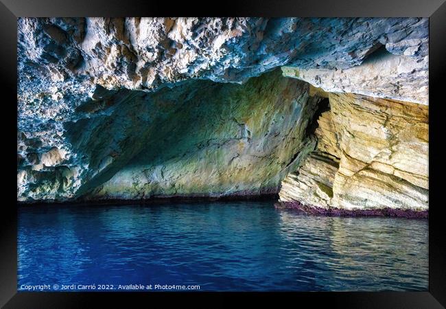The Enchanting Blue Cave of Cabrera - CR2204-7373- Framed Print by Jordi Carrio