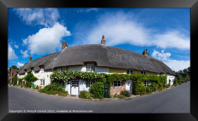 Thatched cottages in Dorset 745  Framed Print by PHILIP CHALK