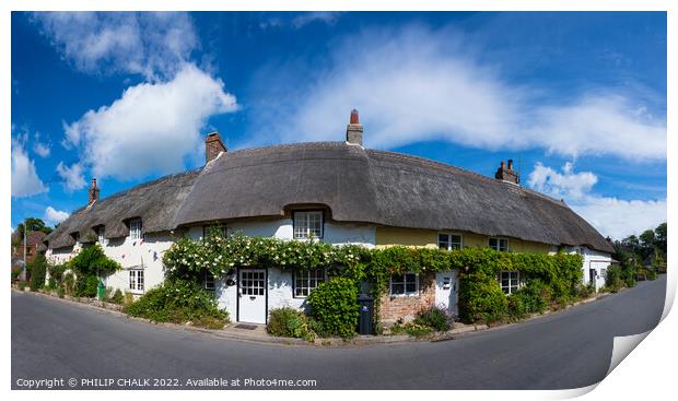 Thatched cottages in Dorset 745  Print by PHILIP CHALK