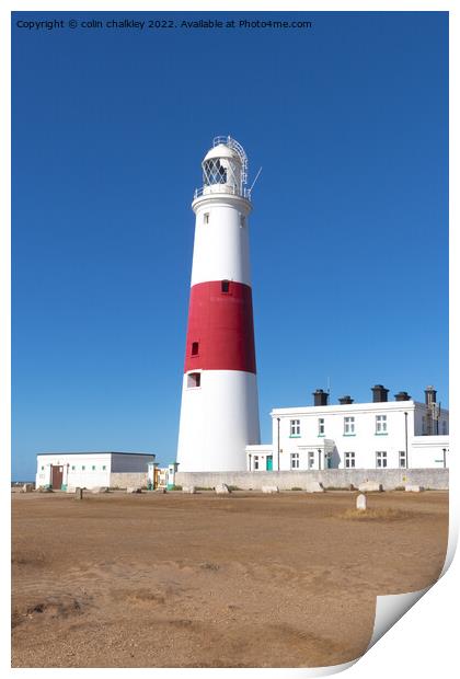Portland Bill Lighthouse, Dorset Print by colin chalkley