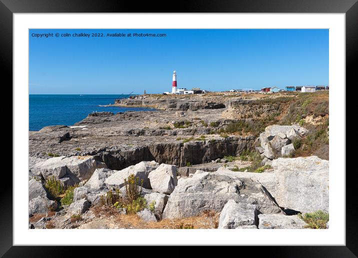 Portland Bill Lighthouse, Dorset Framed Mounted Print by colin chalkley