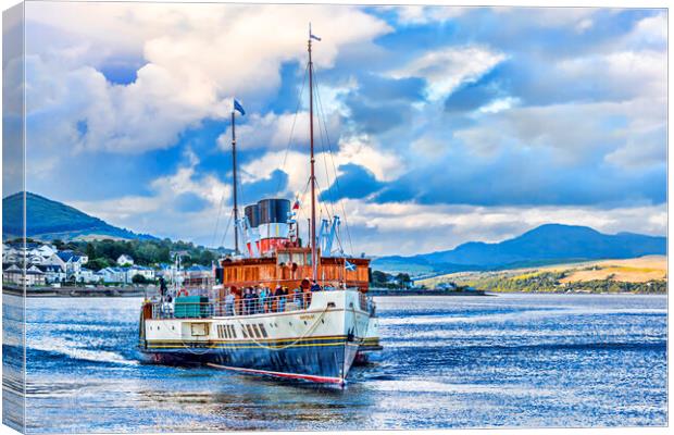 Steaming into Dunoon Canvas Print by Valerie Paterson