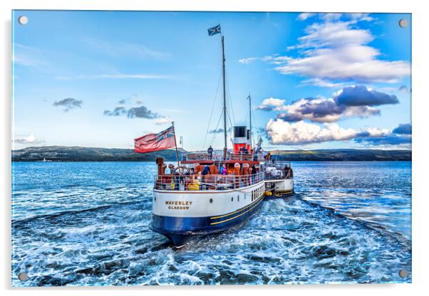 PS Waverley Sailing Off Acrylic by Valerie Paterson