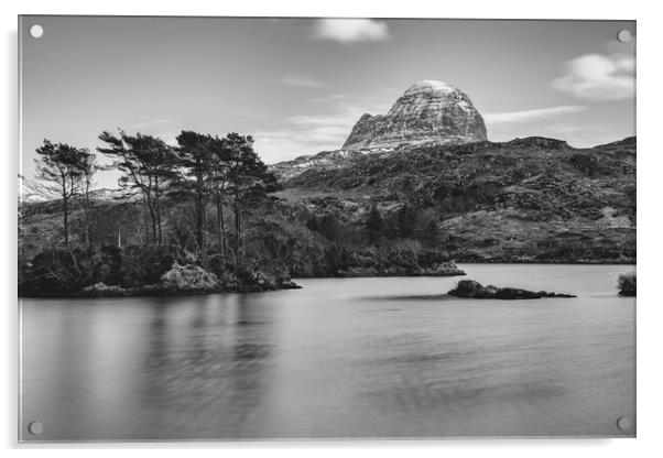Suilven and  Loch Druim Suardalain Acrylic by Derek Beattie