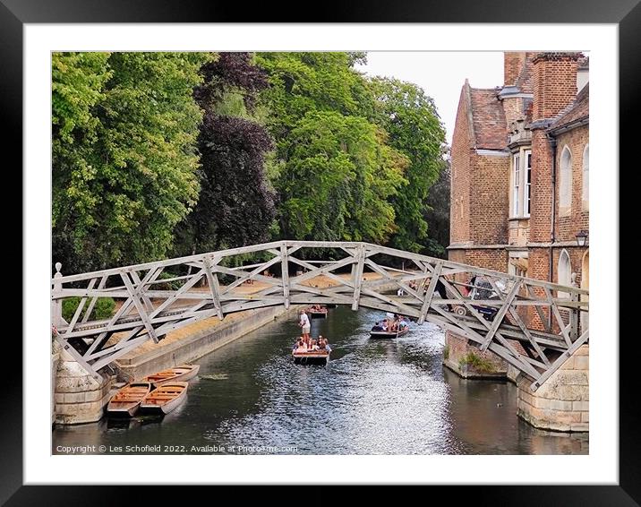 Mathematical bridge Cambridge  Framed Mounted Print by Les Schofield