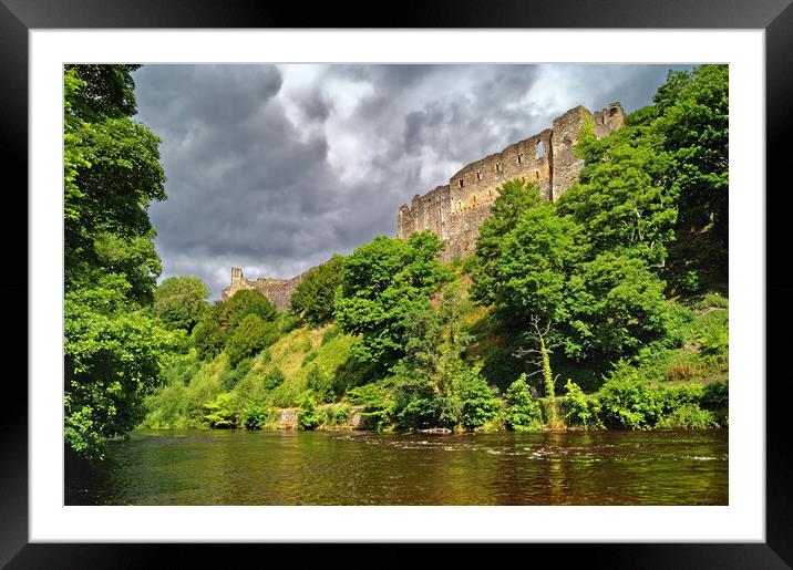 Richmond Castle and River Swale Framed Mounted Print by Darren Galpin