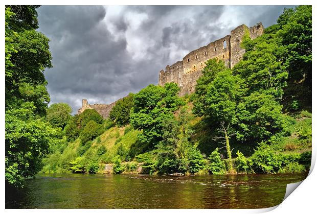 Richmond Castle and River Swale Print by Darren Galpin