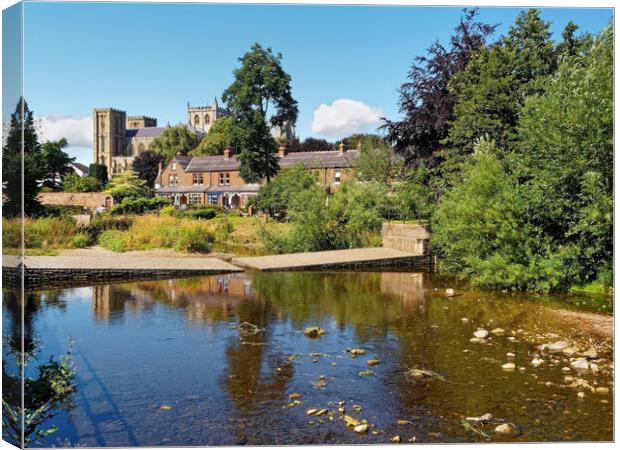Ripon Cathedral and River Skell Canvas Print by Darren Galpin
