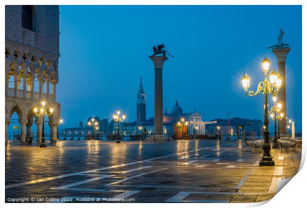 Dawn, Piazza San Marco, Venice Print by Ian Collins