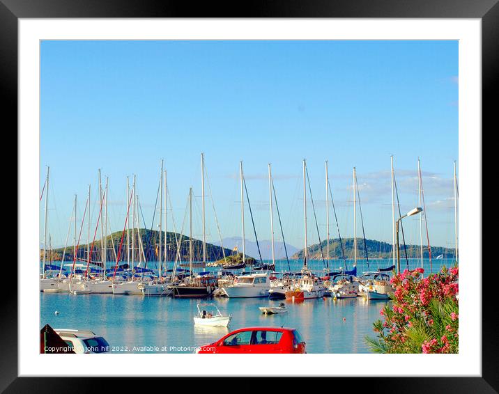 Yachting Haven, Skiathos, Greece. Framed Mounted Print by john hill