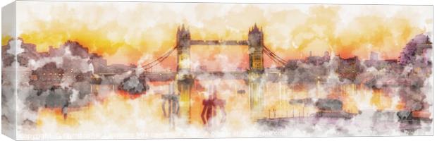 Tower Bridge at Dawn Canvas Print by Christopher Lawrence Mrs Lawrence