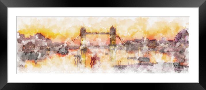 Tower Bridge at Dawn Framed Mounted Print by Christopher Lawrence Mrs Lawrence