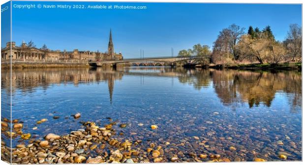 The River Tay at Perth, Scotand Canvas Print by Navin Mistry