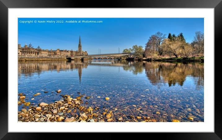 The River Tay at Perth, Scotand Framed Mounted Print by Navin Mistry