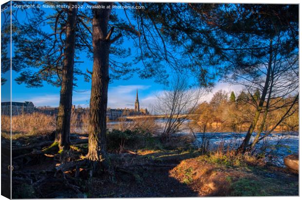A view from Moncreiffe Island, Perth Canvas Print by Navin Mistry