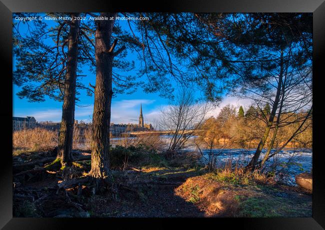 A view from Moncreiffe Island, Perth Framed Print by Navin Mistry