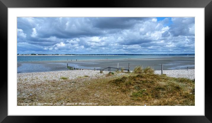 West Wittering and Chichester Harbour Framed Mounted Print by Diana Mower