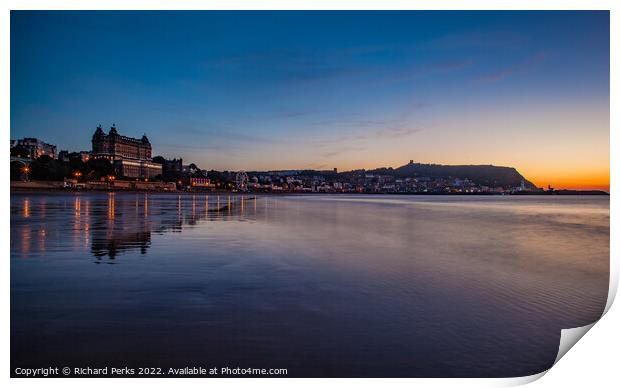 Grand Hotel Reflections - Scarborough Beach Print by Richard Perks