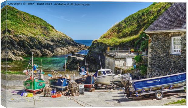 Portloe Fishing Boats Canvas Print by Peter F Hunt