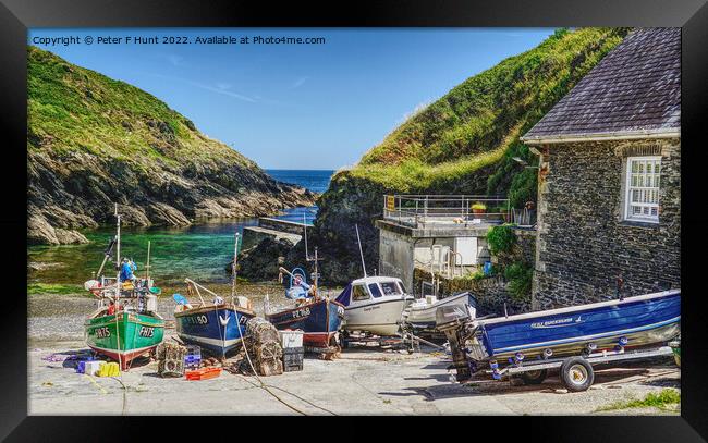 Portloe Fishing Boats Framed Print by Peter F Hunt