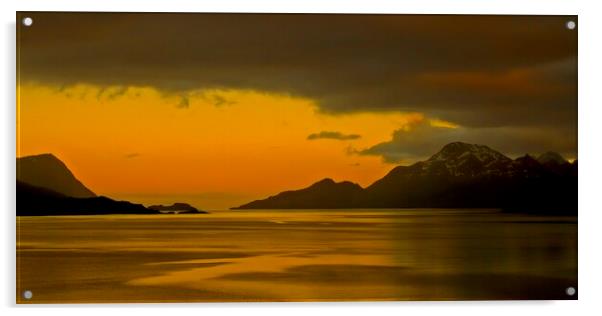 Panorama Seascape in the Midnight Sun Norway Acrylic by Martyn Arnold