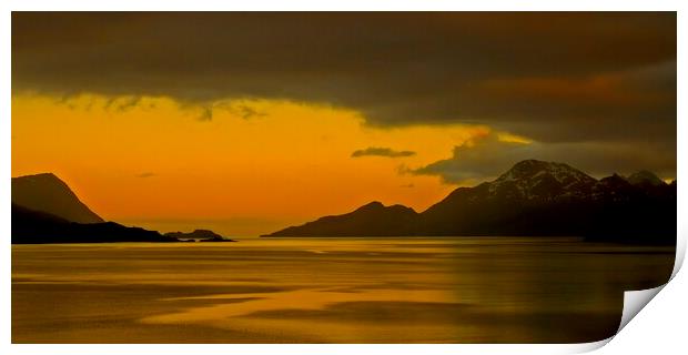 Panorama Seascape in the Midnight Sun Norway Print by Martyn Arnold