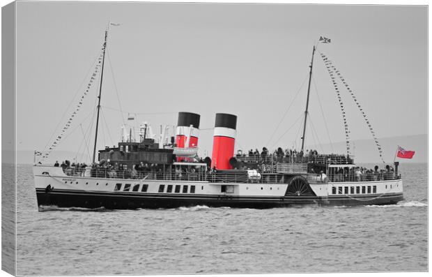 PS Waverley approaching Girvan, South Ayrshire Canvas Print by Allan Durward Photography