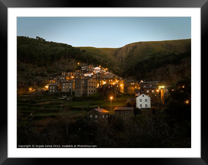 Piodao Mountain Village at Dusk  Framed Mounted Print by Angelo DeVal